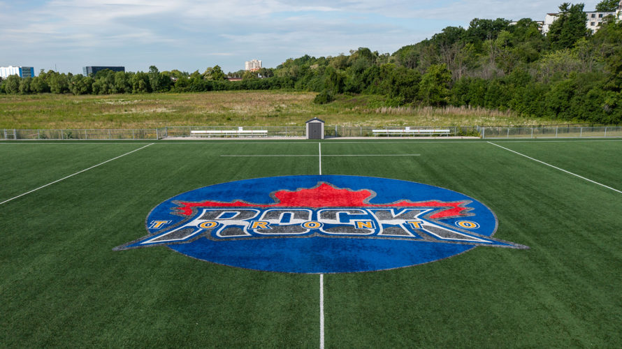 Toronto Rock Logo On Outdoor Field